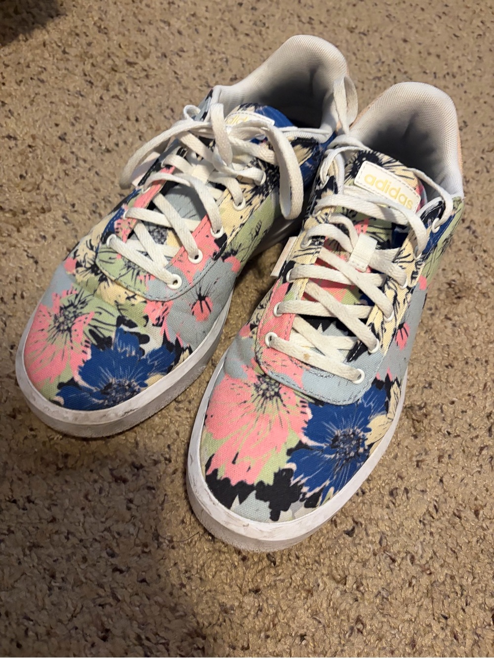 Women’s Adidas Floral Canvas Low-Top Sneakers in Multi